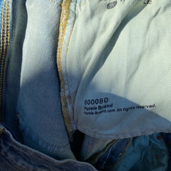 Purple Brand Designer Jeans Size 34 Style P001 Slim Fit Low Rise Slim Leg - Picture 9 of 9